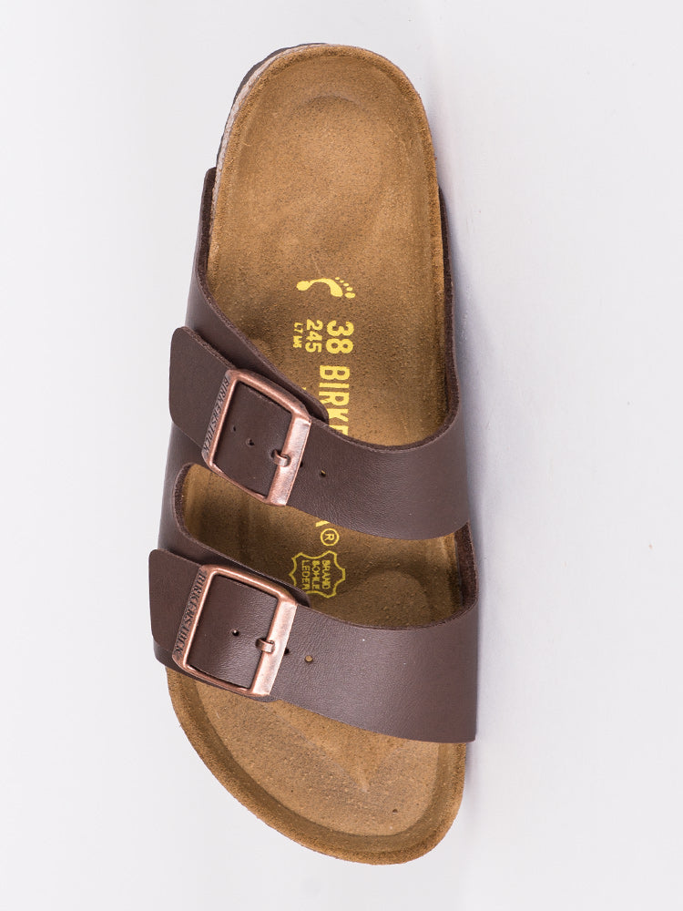 WOMENS BIRKENSTOCK ARIZONA SANDALS DARK BROWN