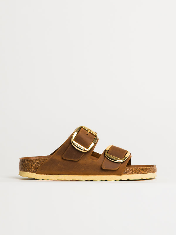 WOMENS BIRKENSTOCK ARIZONA BIG BUCKLE OILED LEATHER SANDALS - MEDIUM/NARROW - COGNAC