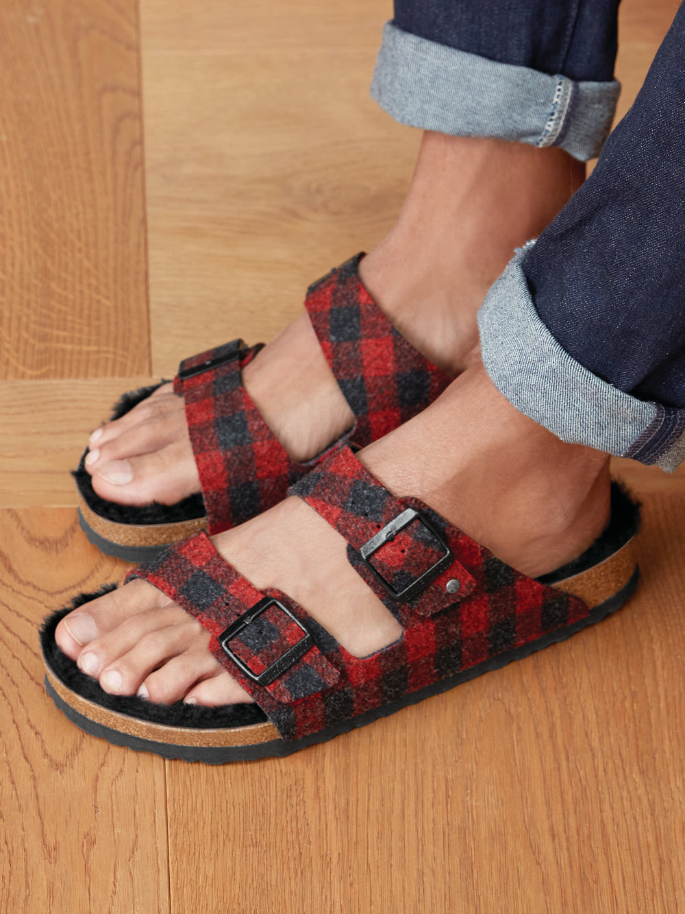 MENS BIRKENSTOCK ARIZONA SHEARLING REGULAR SANDALS  - CLEARANCE