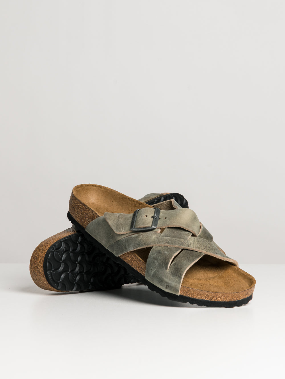 MENS BIRKENSTOCK LUGANO OILED LEATHER SANDALS - REGULAR FIT  - CLEARANCE