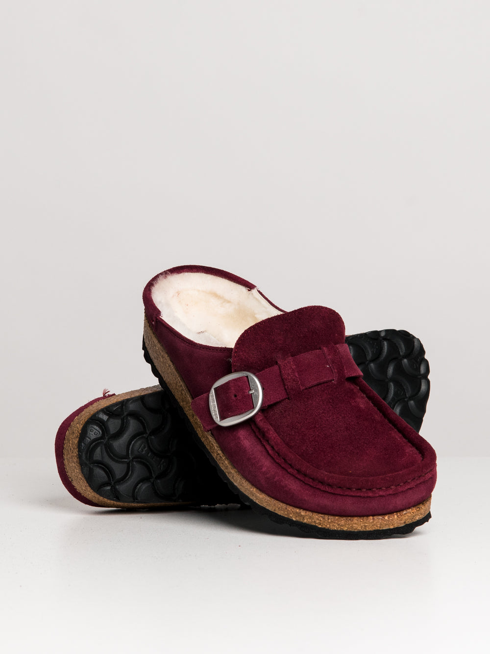 WOMENS BIRKENSTOCK BUCKLEY SHEARLING NARROW CLOGS - CLEARANCE