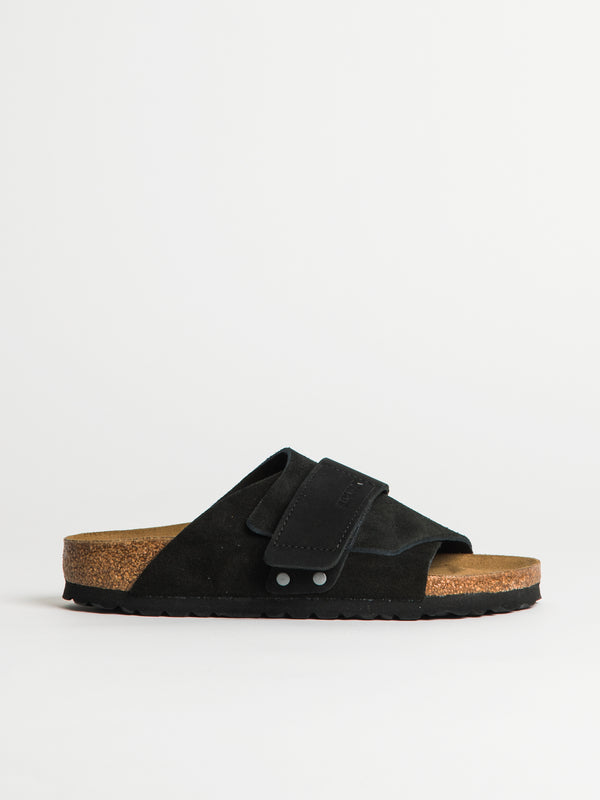 WOMENS BIRKENSTOCK KYOTO NUBUCK SUEDE NARROW FIT SANDALS - BLACK