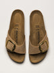 BIRKENSTOCK WOMENS BIRKENSTOCK MADRID BIG BUCKLE NUBUCK SANDAL - SAND - Boathouse