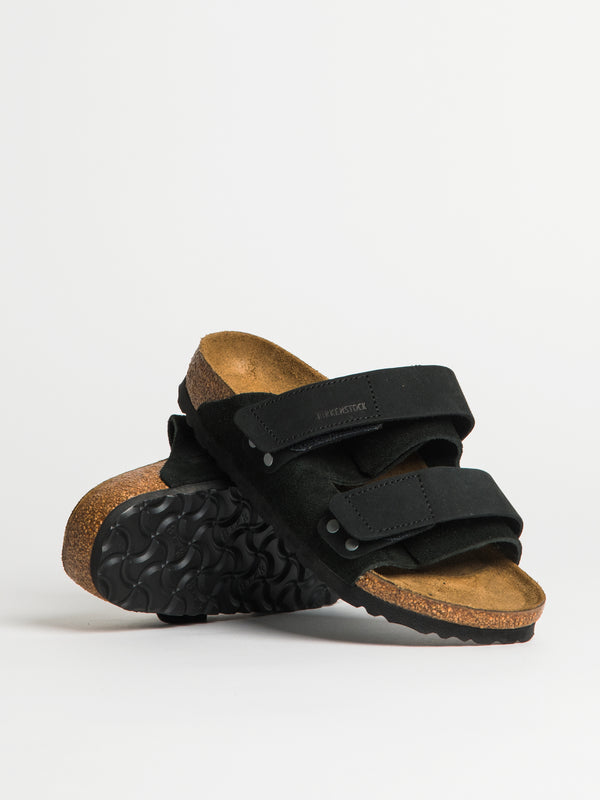 WOMENS BIRKENSTOCK UJI SUEDE NUBUCK SANDALS - MEDIUM/NARROW - BLACK