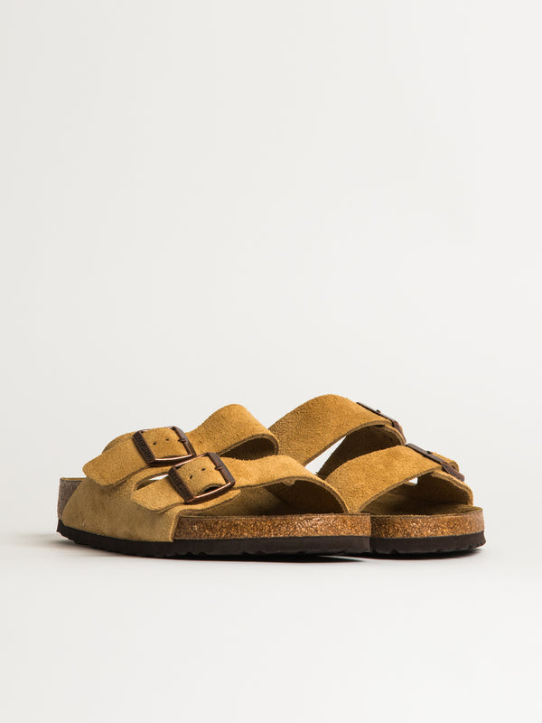 MENS BIRKENSTOCK ARIZONA SUEDE SANDALS - REGULAR - LATTE