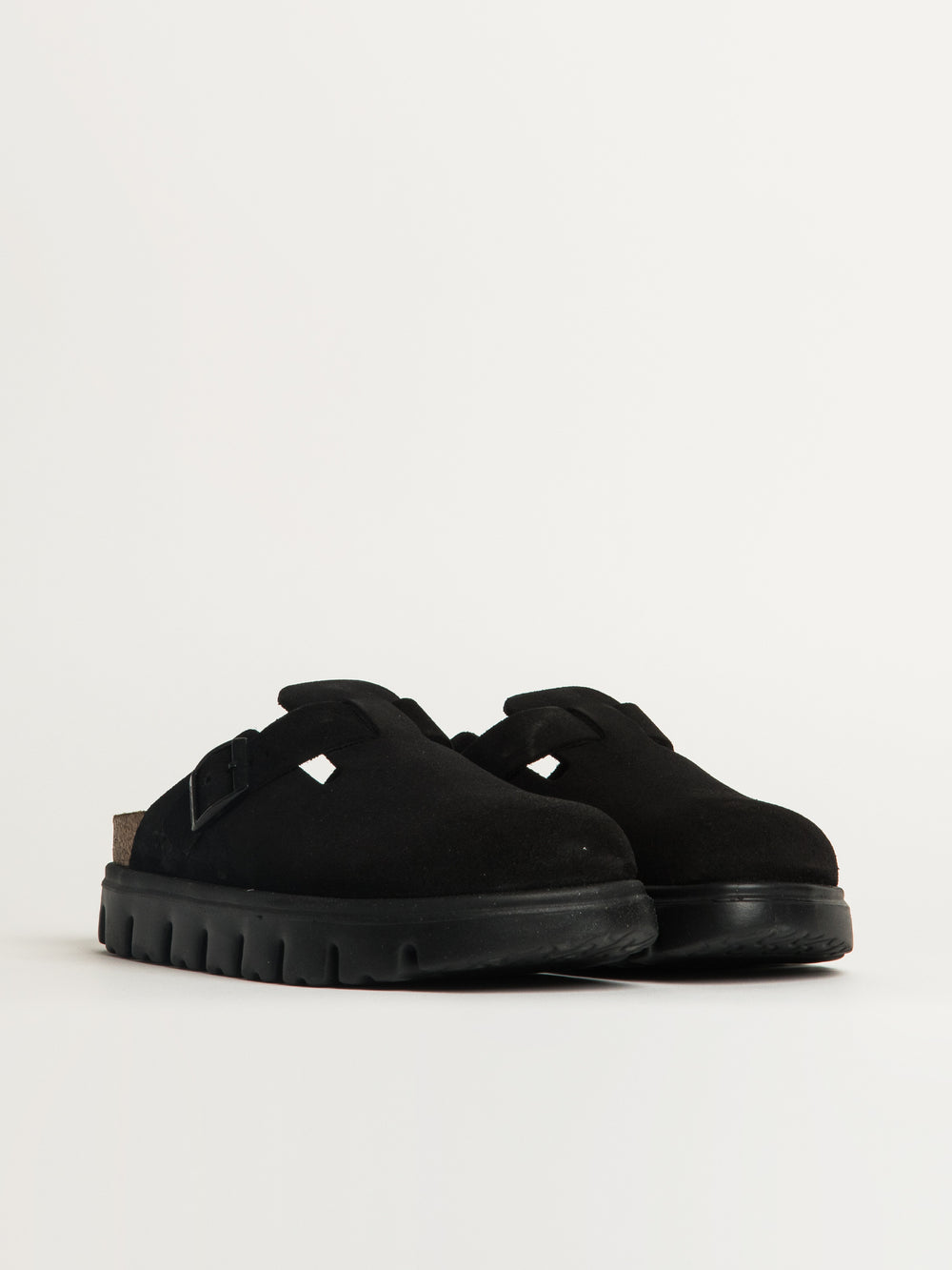 WOMENS BIRKENSTOCK BOSTON CHUNKY SUEDE - BLACK