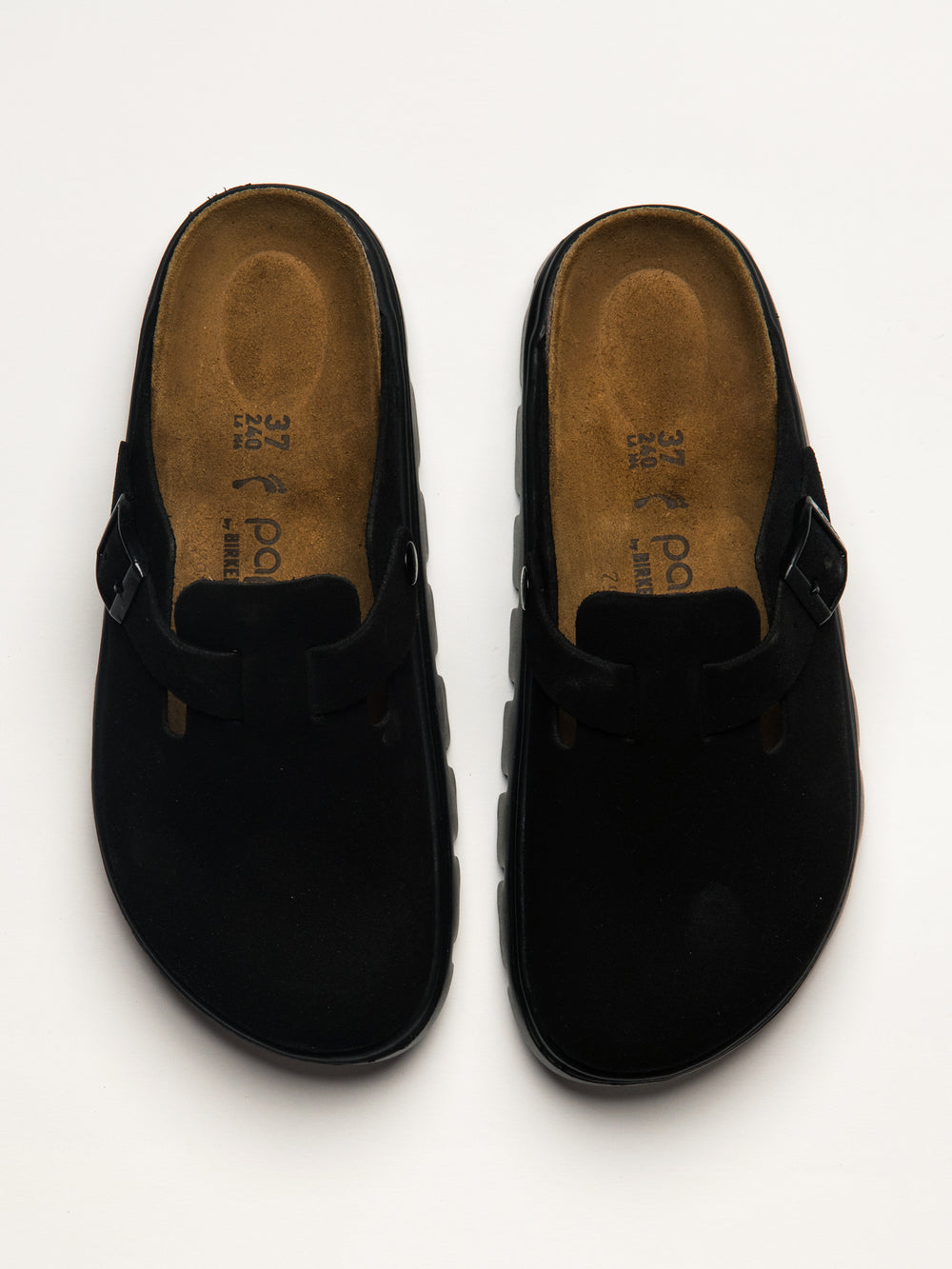 WOMENS BIRKENSTOCK BOSTON CHUNKY SUEDE - BLACK