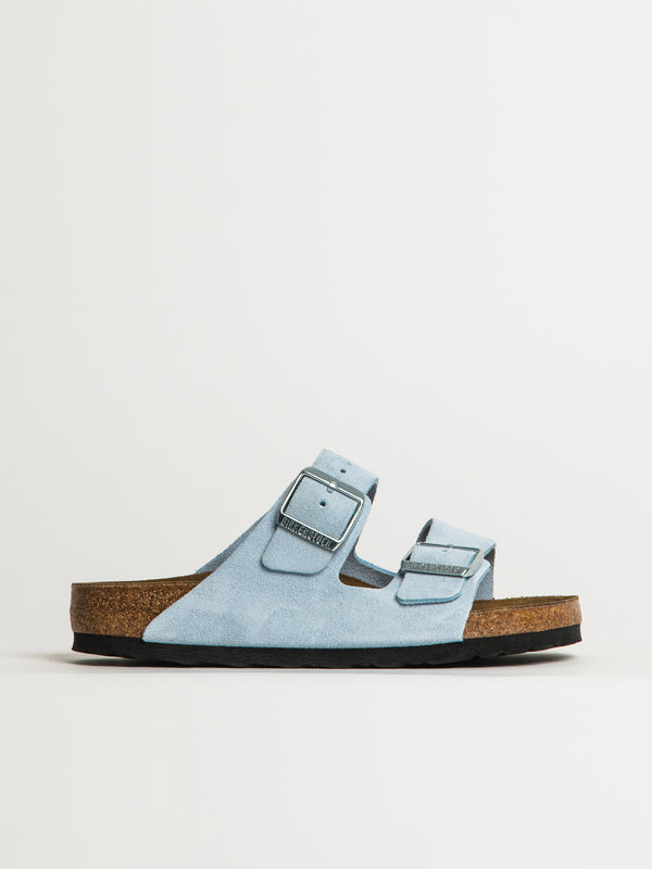 WOMENS BIRKENSTOCK ARIZONA SUEDE SANDALS - MEDIUM/NARROW - BABY BLUE