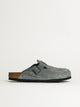 BIRKENSTOCK MENS BIRKENSTOCK BOSTON SOFT FOOTBED SUEDE SANDALS - REGULAR - BASALT GREY - Boathouse