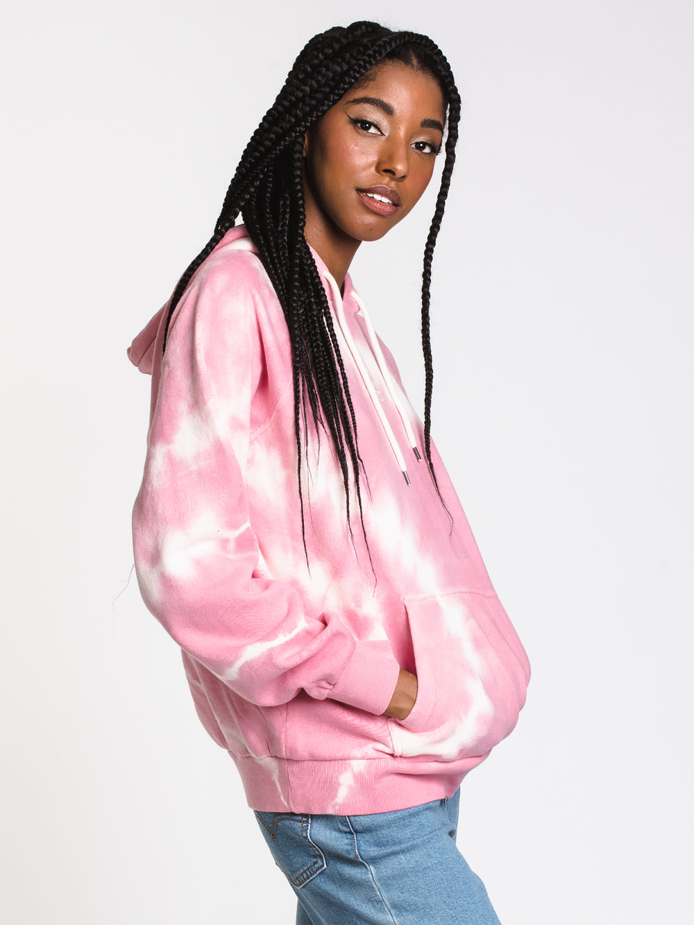 WOMENS VNTG RGLN PULL OVER HD - DUSTY ROSE - CLEARANCE