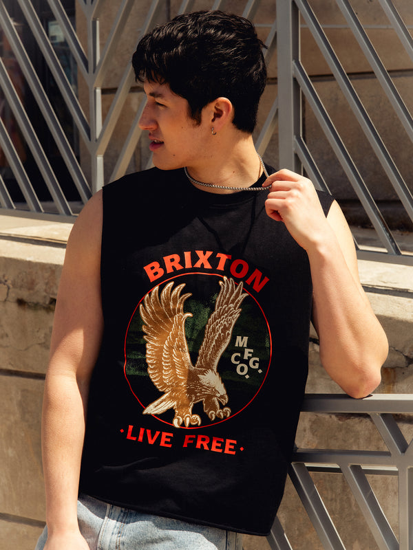 BRIXTON LIVE FREE MUSCLE TANK - BLACK