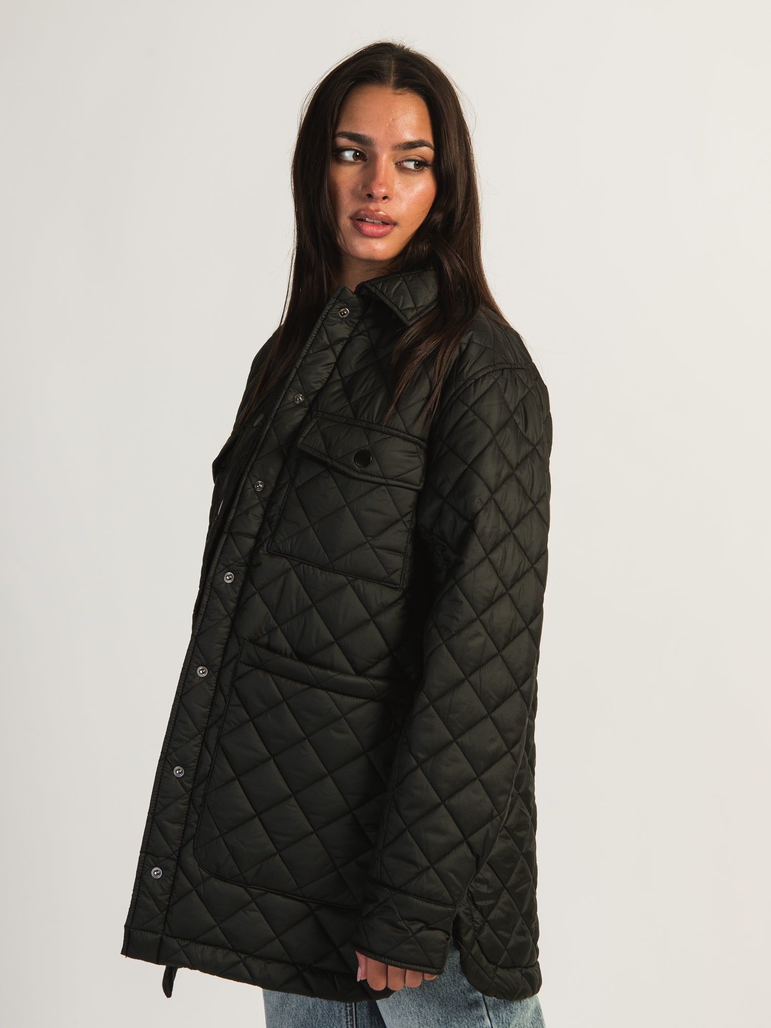 B.YOUNG ALETTA QUILTED PUFF SHIRT JACKET