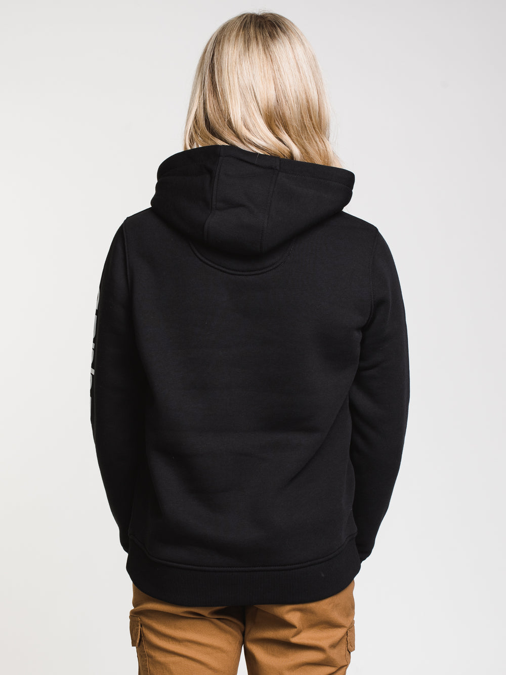 Carhartt Women's X-Large Black Cotton/Polyester Clarksburg Sleeve Logo  Hooded Sweatshirt