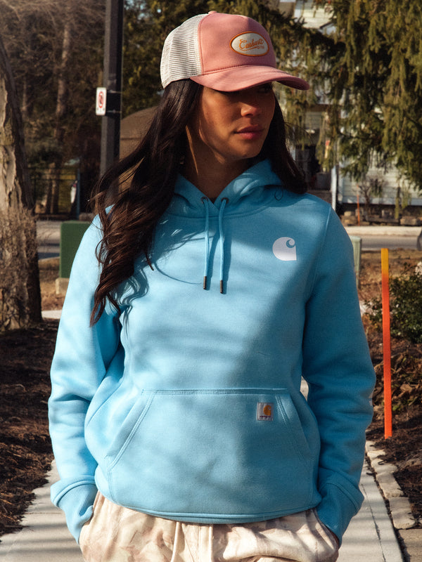 PULL OVER À CAPUCHE AVEC LOGO CARHARTT - EAU