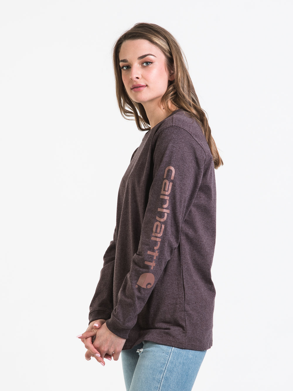 CARHARTT LOOSE FIT HEAVY WEIGHT LOGO LONG SLEEVE TEE  - CLEARANCE