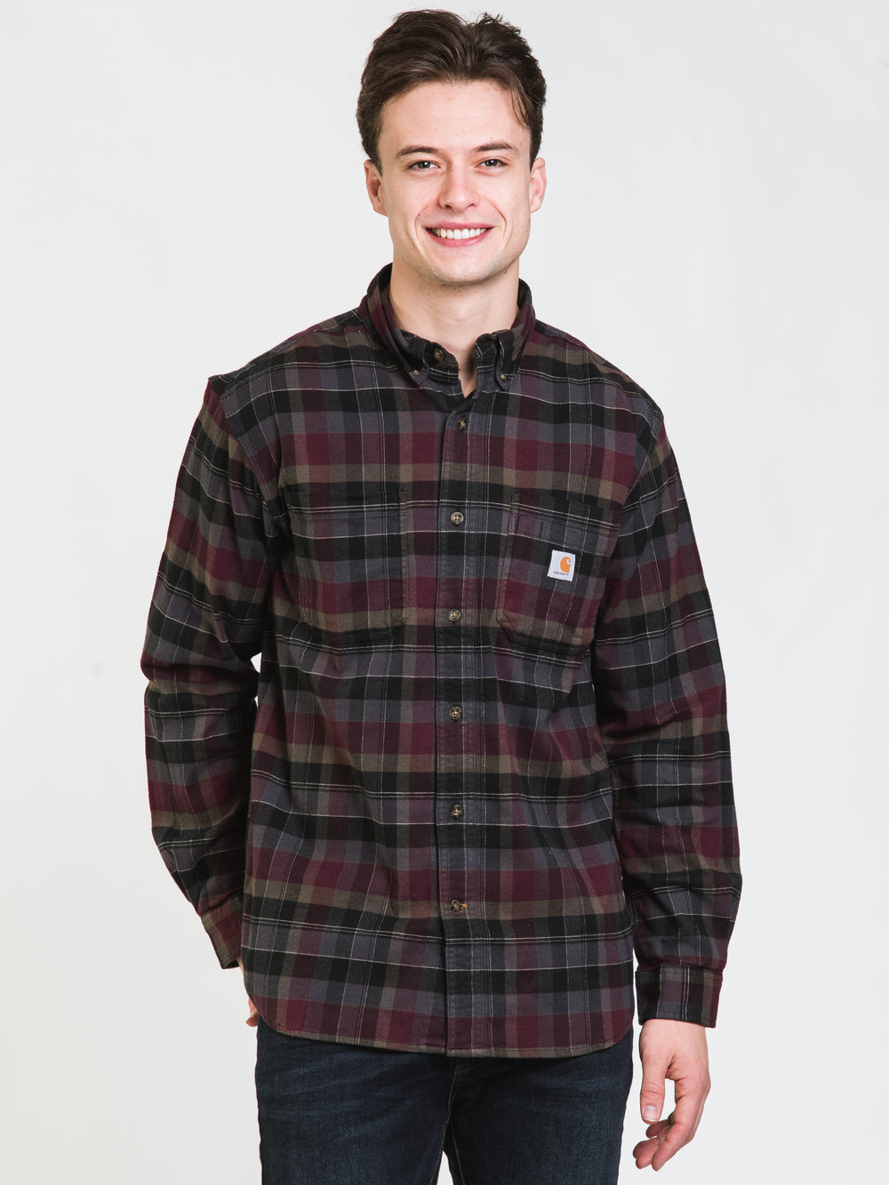 CHEMISE À MANCHES LONGUES EN FLANELLE MI-LOURDE DE CARHARTT - DÉSTOCKAGE