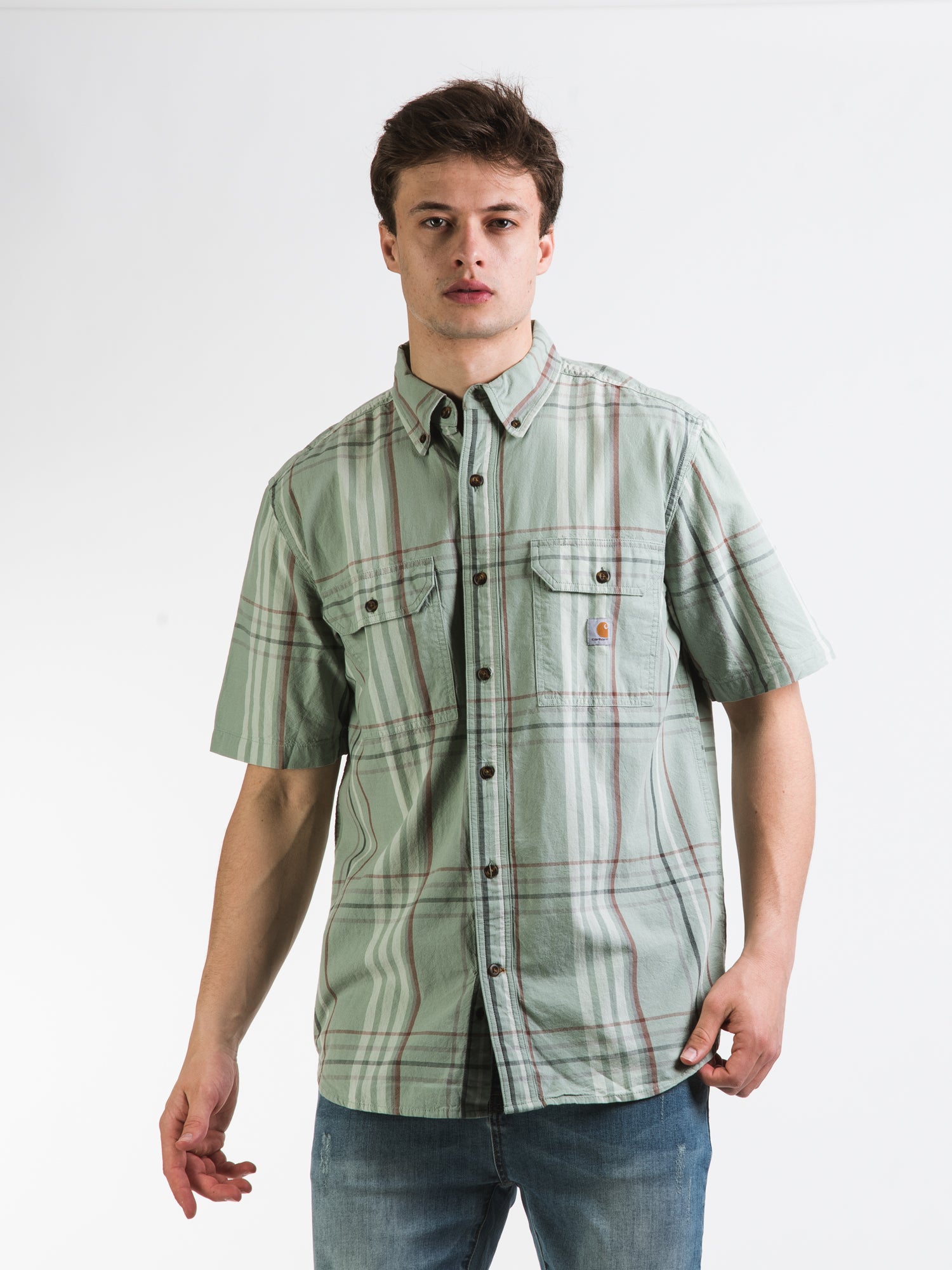 Carhartt Loose Fit Midweight Short-Sleeve Plaid Shirt 105702