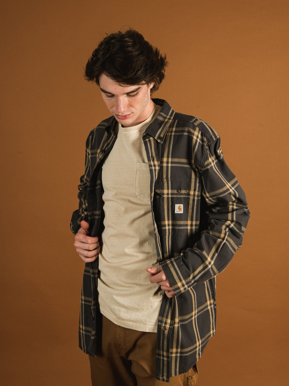 CARHARTT LOOSE FIT MIDWEIGHT LONG SLEEVE PLAID