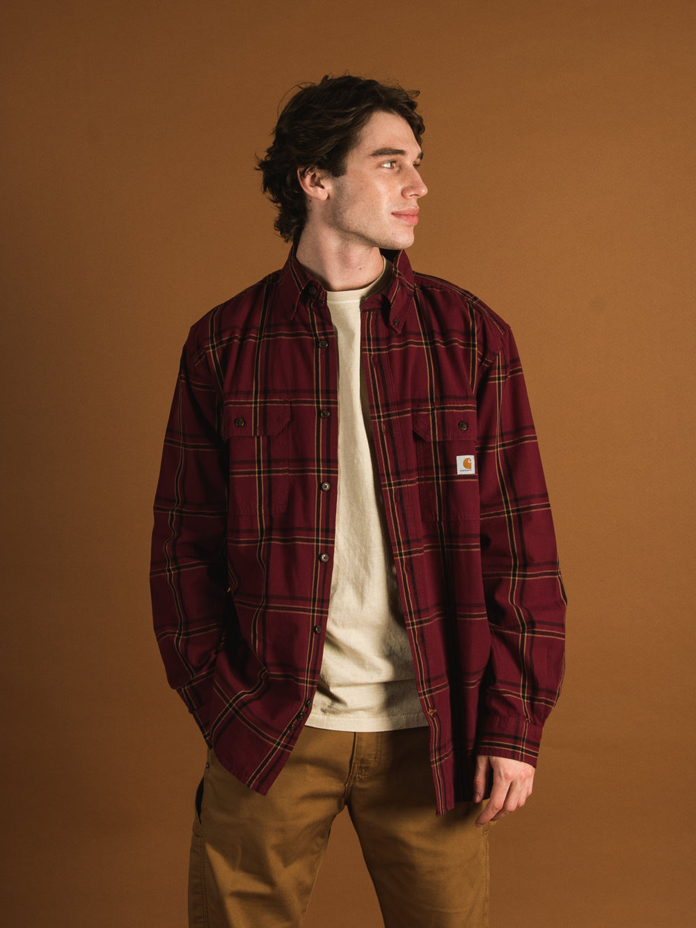 CARHARTT LOOSE FIT MIDWEIGHT LONG SLEEVE PLAID