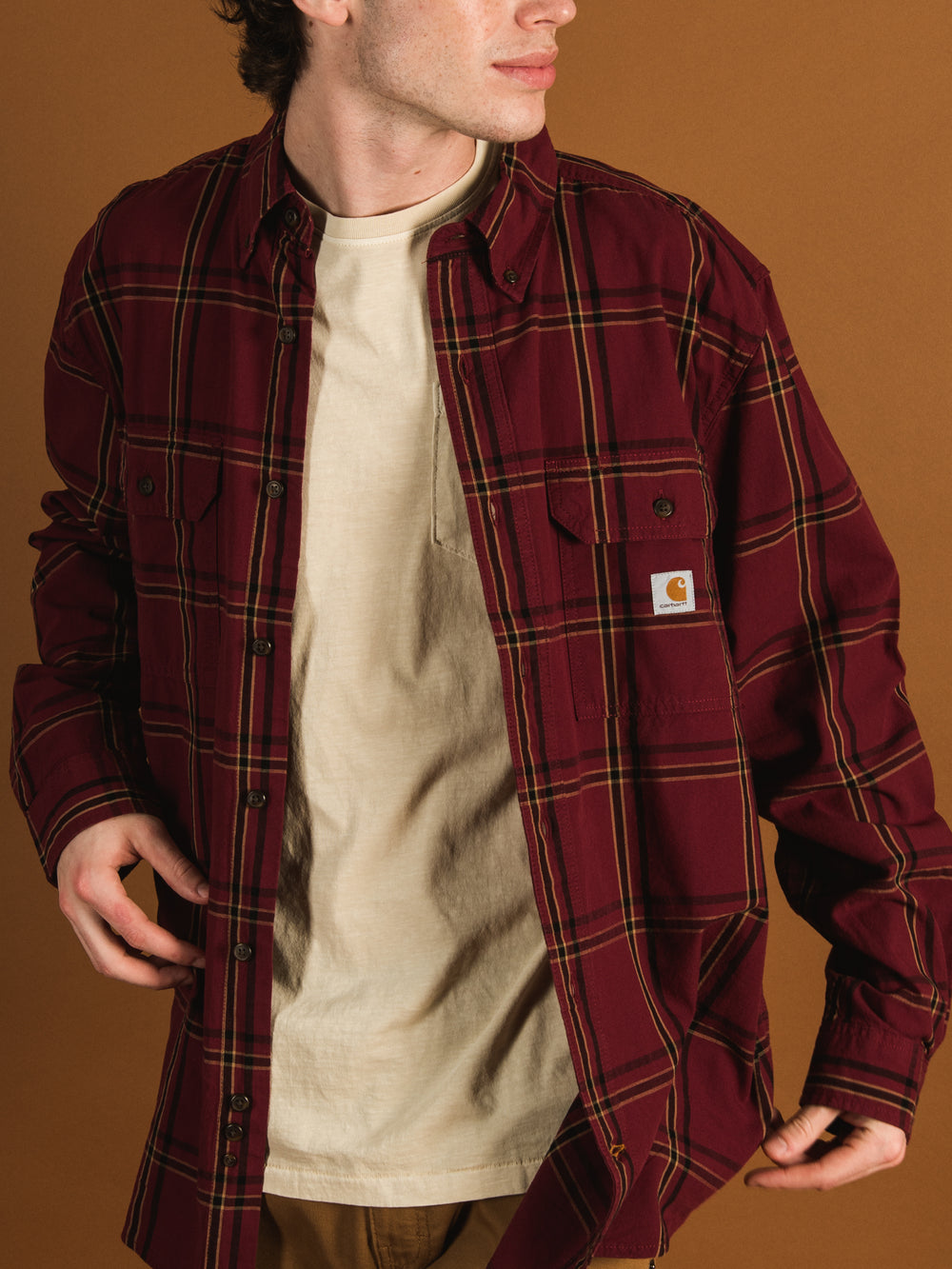 CARHARTT LOOSE FIT MIDWEIGHT LONG SLEEVE PLAID