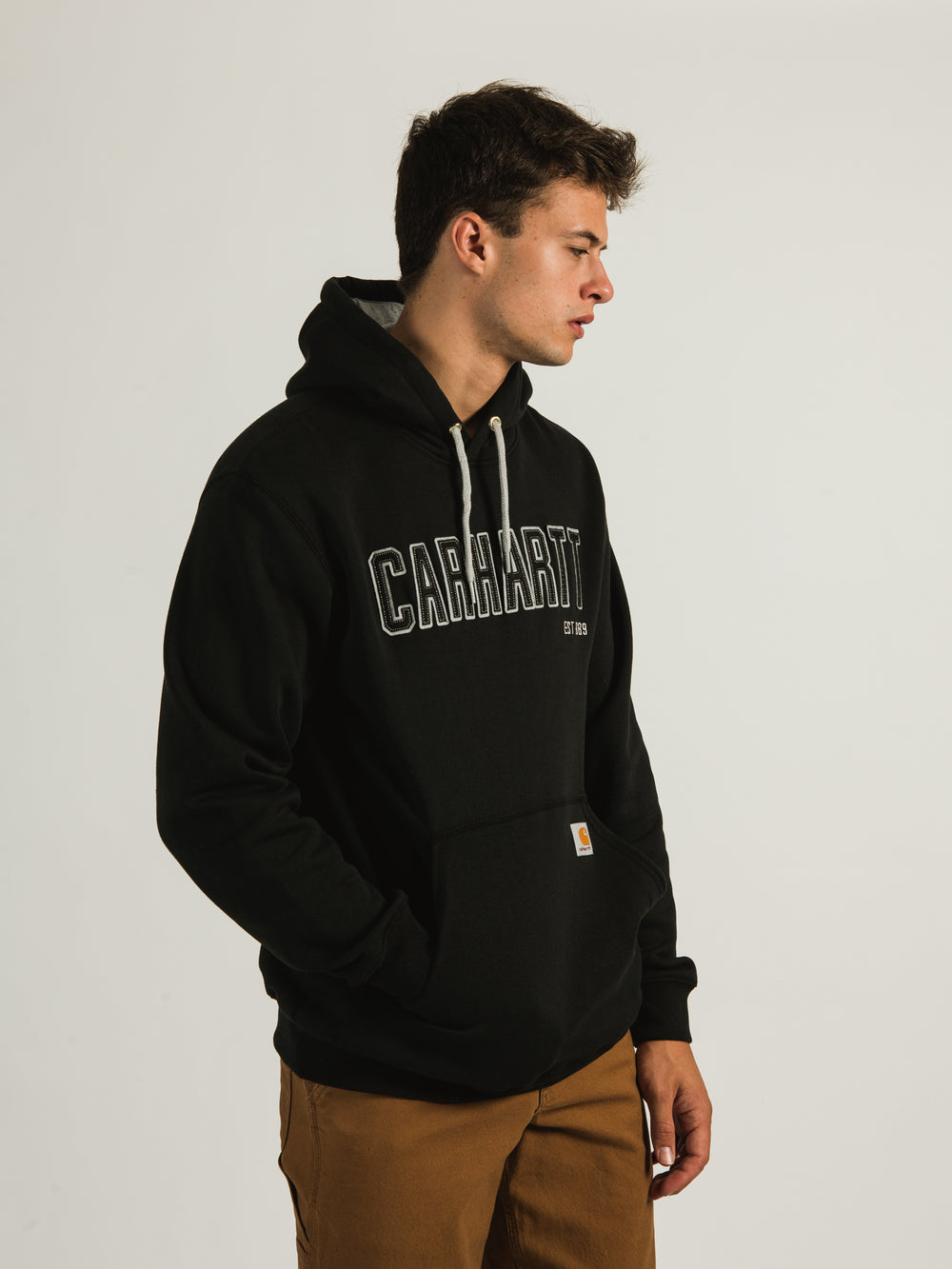 CARHARTT MIDWEIGHT FELT LOGO HOODIE - CLEARANCE