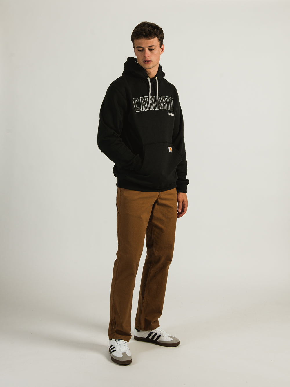 CARHARTT MIDWEIGHT FELT LOGO HOODIE - CLEARANCE