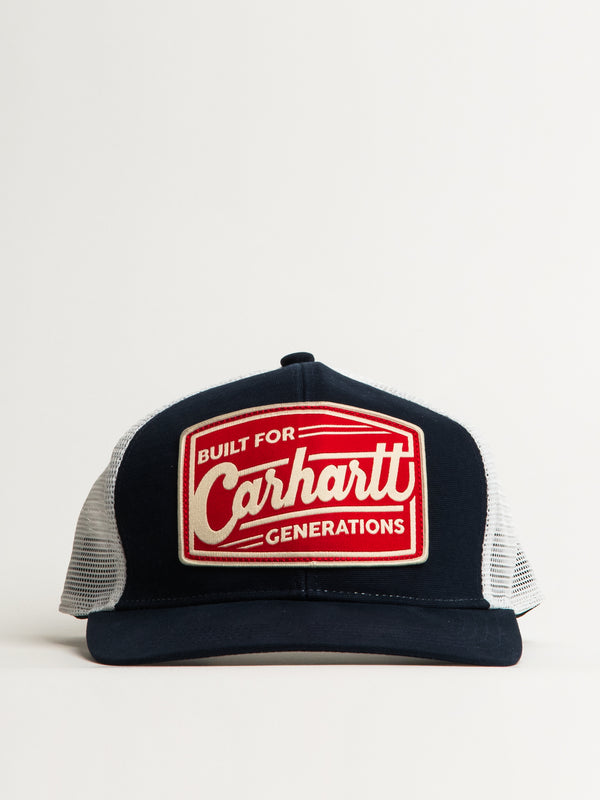 CARHARTT CANVAS MESH BACK BUILT PATCH CAP - NAVY