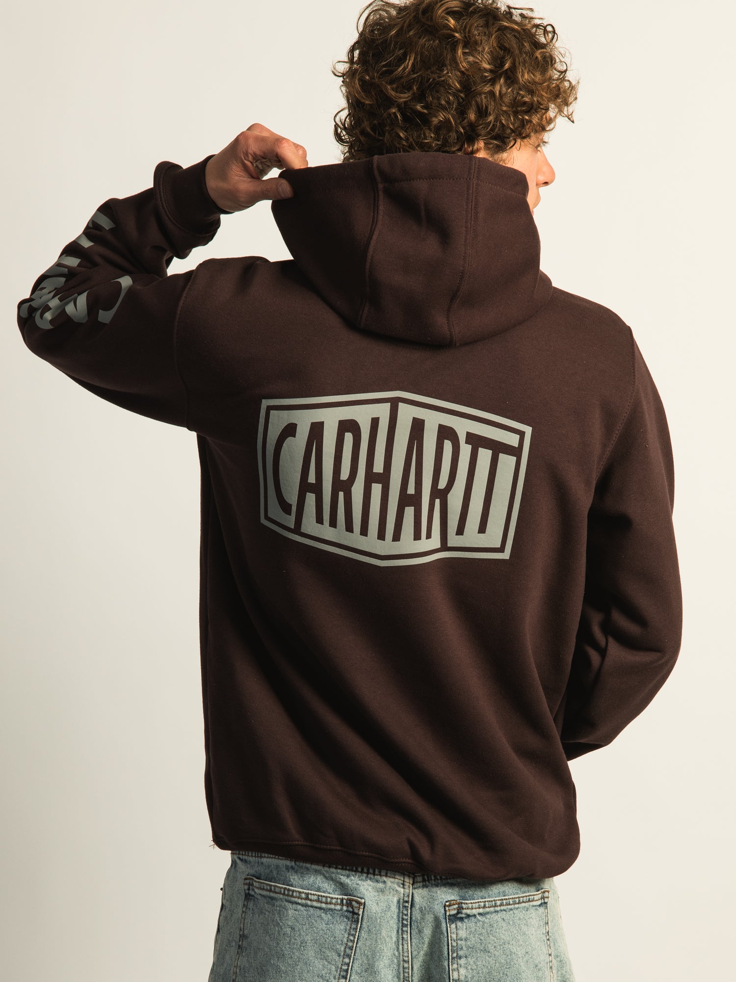 CARHARTT LOOSE FIT MIDWEIGHT LOGO GRAPHIC PULL OVER HOODIE
