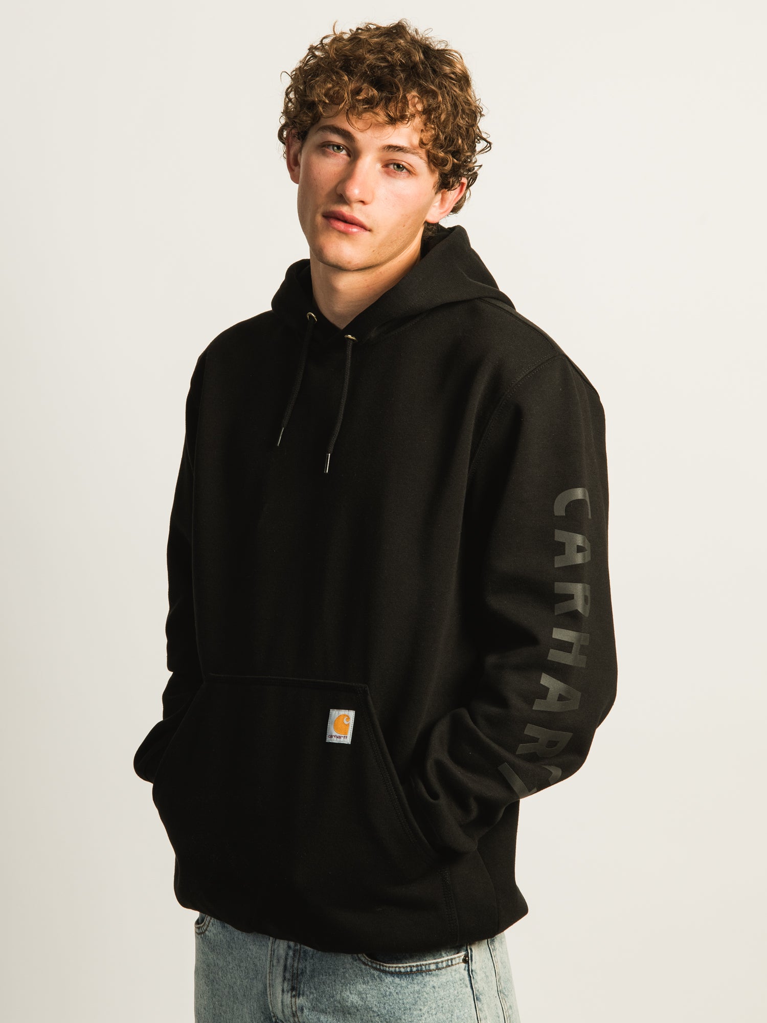CARHARTT LOOSE FIT MIDWEIGHT LOGO GRAPHIC PULL OVER HOODIE