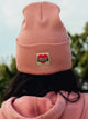 CARHARTT KNIT HEART PATCH BEANIE - ROSE