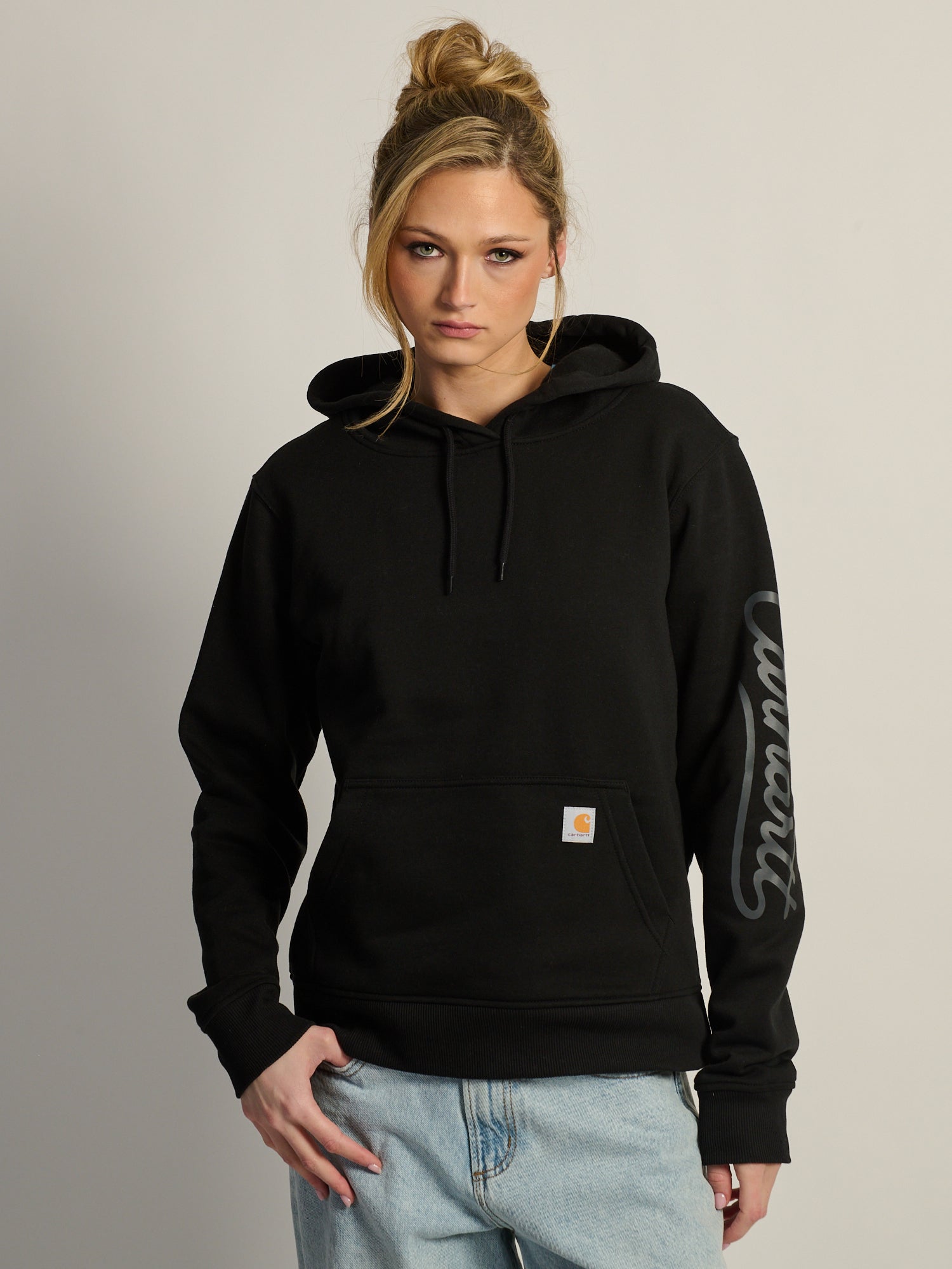 CARHARTT SAWYER SCRIPT LOGO SWEATER - BLACK