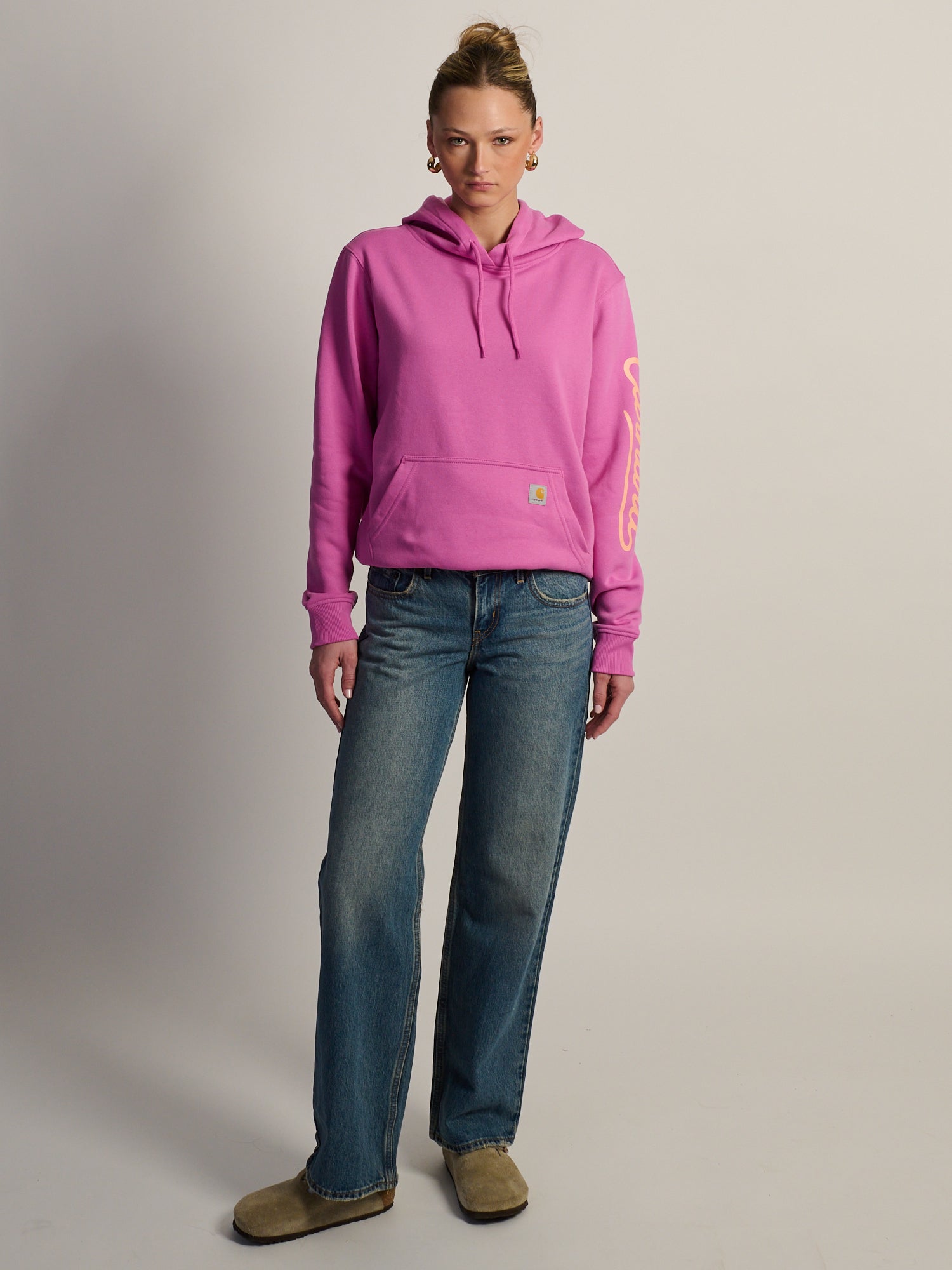 CARHARTT SAWYER SCRIPT LOGO SWEATER - FUSCHIA