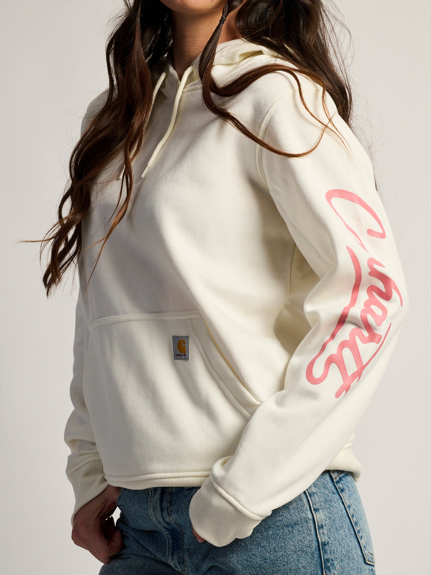 CARHARTT SAWYER SCRIPT LOGO SWEATER - EGGSHELL