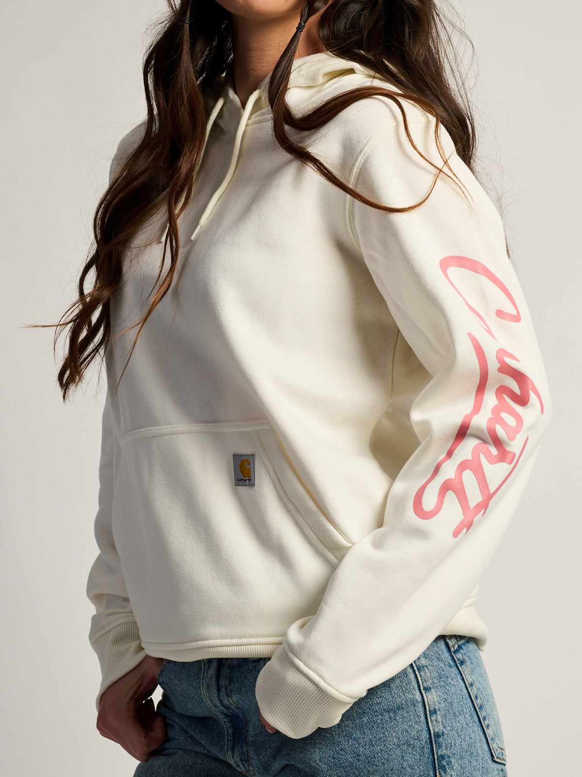 CARHARTT SAWYER SCRIPT LOGO SWEATER - EGGSHELL