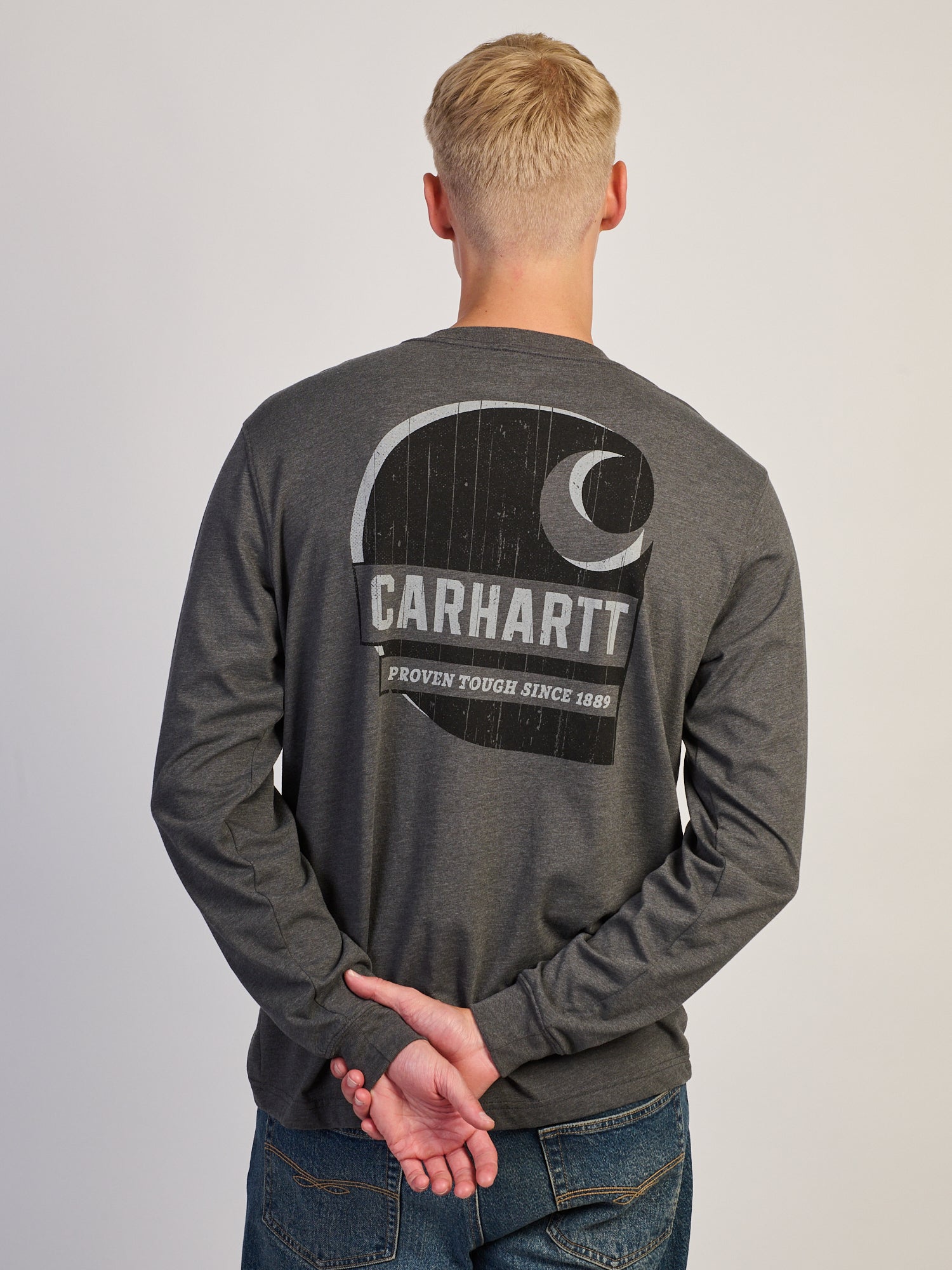 CARHARTT IRVINE RELAXED TOUGH C LONG SLEEVE TEE - CHARCOAL NAVY
