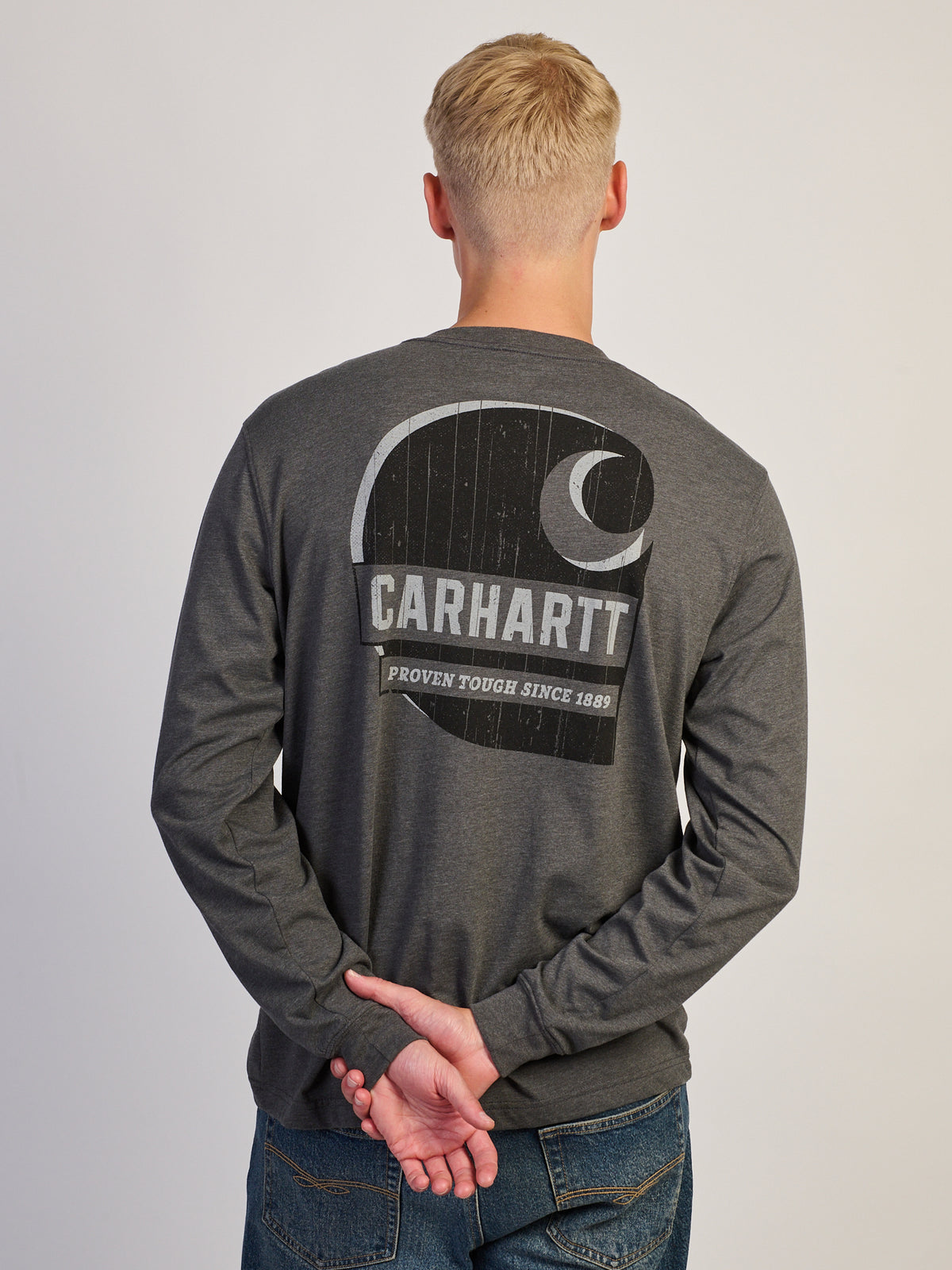 CARHARTT IRVINE RELAXED TOUGH C LONG SLEEVE TEE - CHARCOAL NAVY