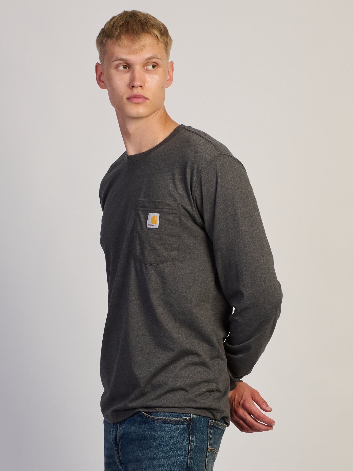 CARHARTT IRVINE RELAXED TOUGH C T-SHIRT À MANCHES LONGUES - CHARCOAL N