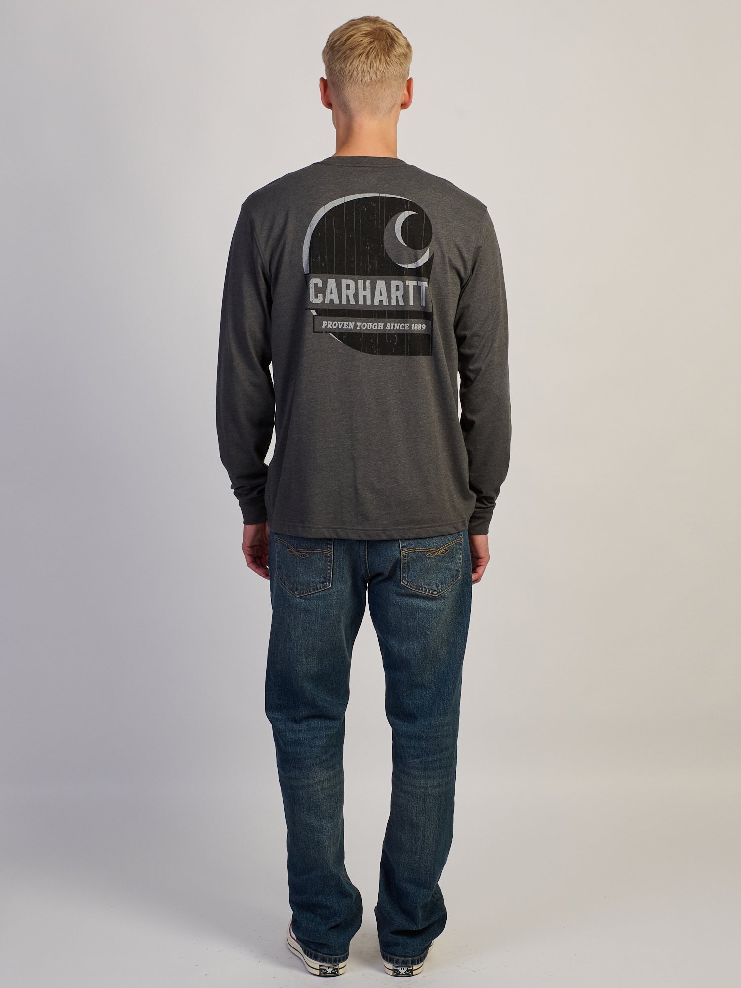 CARHARTT IRVINE RELAXED TOUGH C LONG SLEEVE TEE - CHARCOAL NAVY