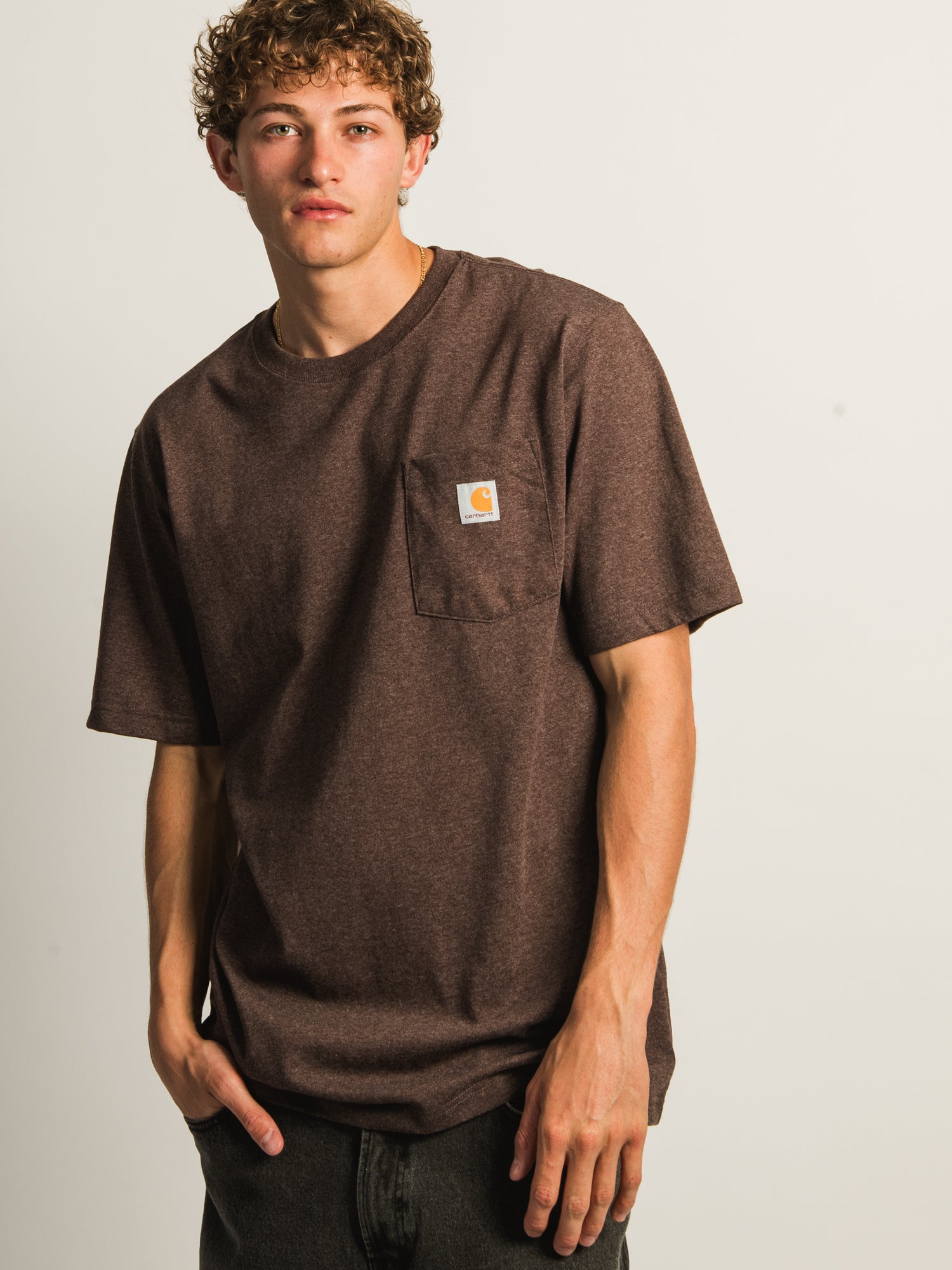 CARHARTT WORKWEAR POCKET T-SHIRT - SEPIA