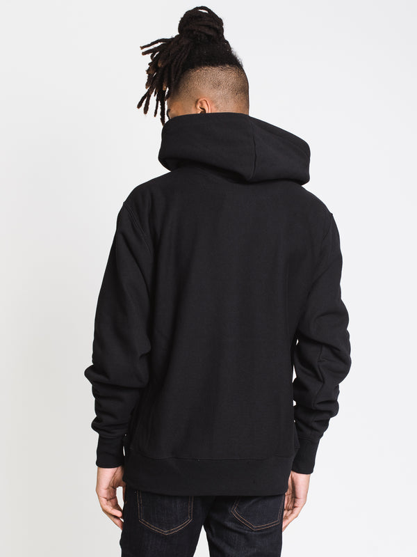 CHAMPION REV WEAVE PULL OVER HOODIE - BLACK  - CLEARANCE