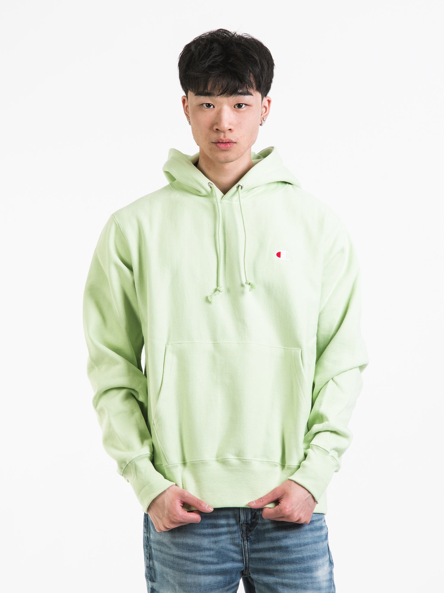 Green and grey champion hoodie on sale