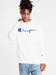 CHAMPION MENS REV WEAVE EMBROIDERED SCRIPT CREW-WHT - CLEARANCE - Boathouse