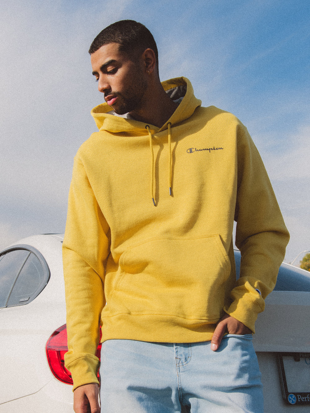 Champion powerblend script hoodie Clearance