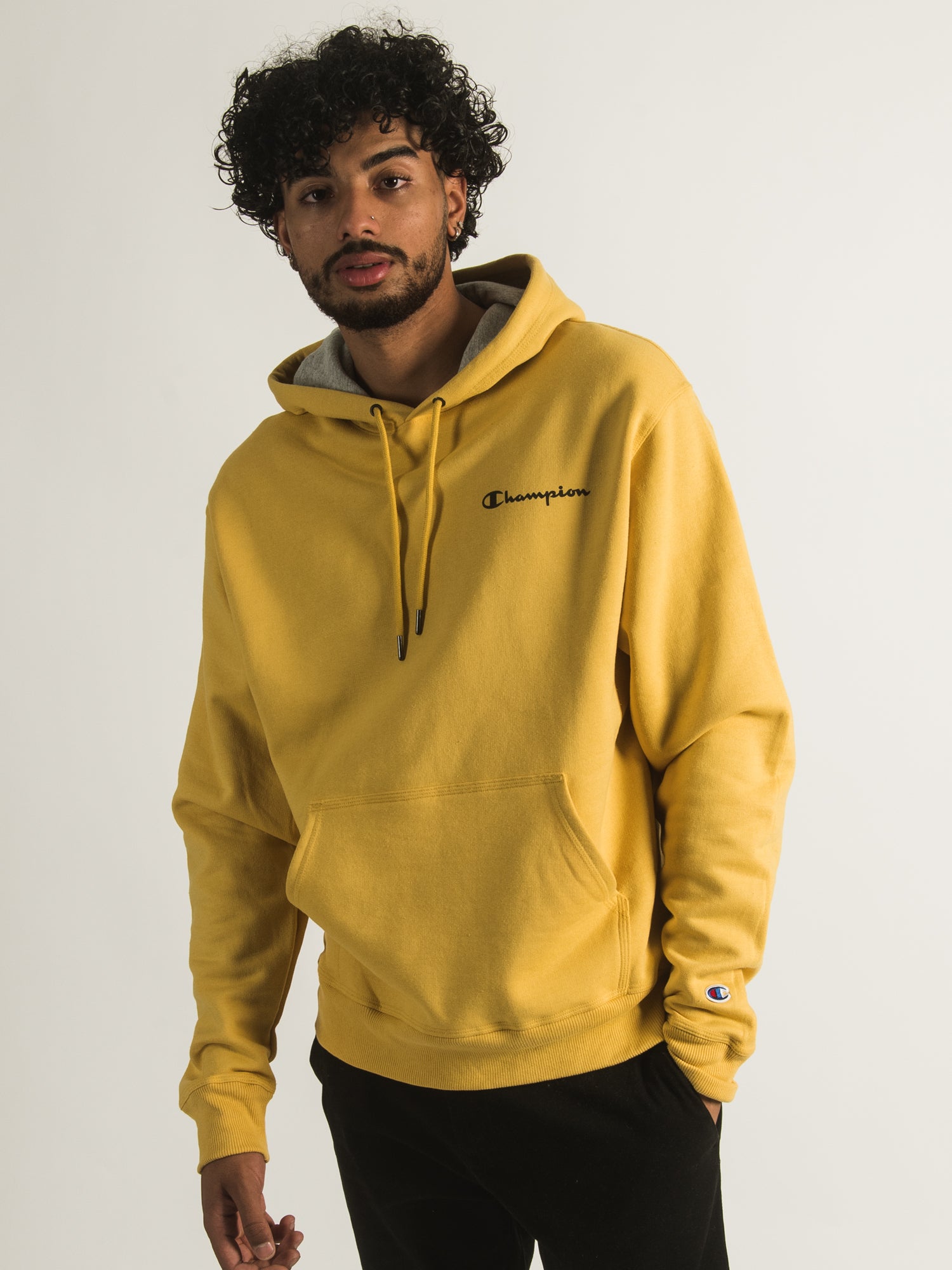 Champion men's powerblend 2024 script graphic hoodie