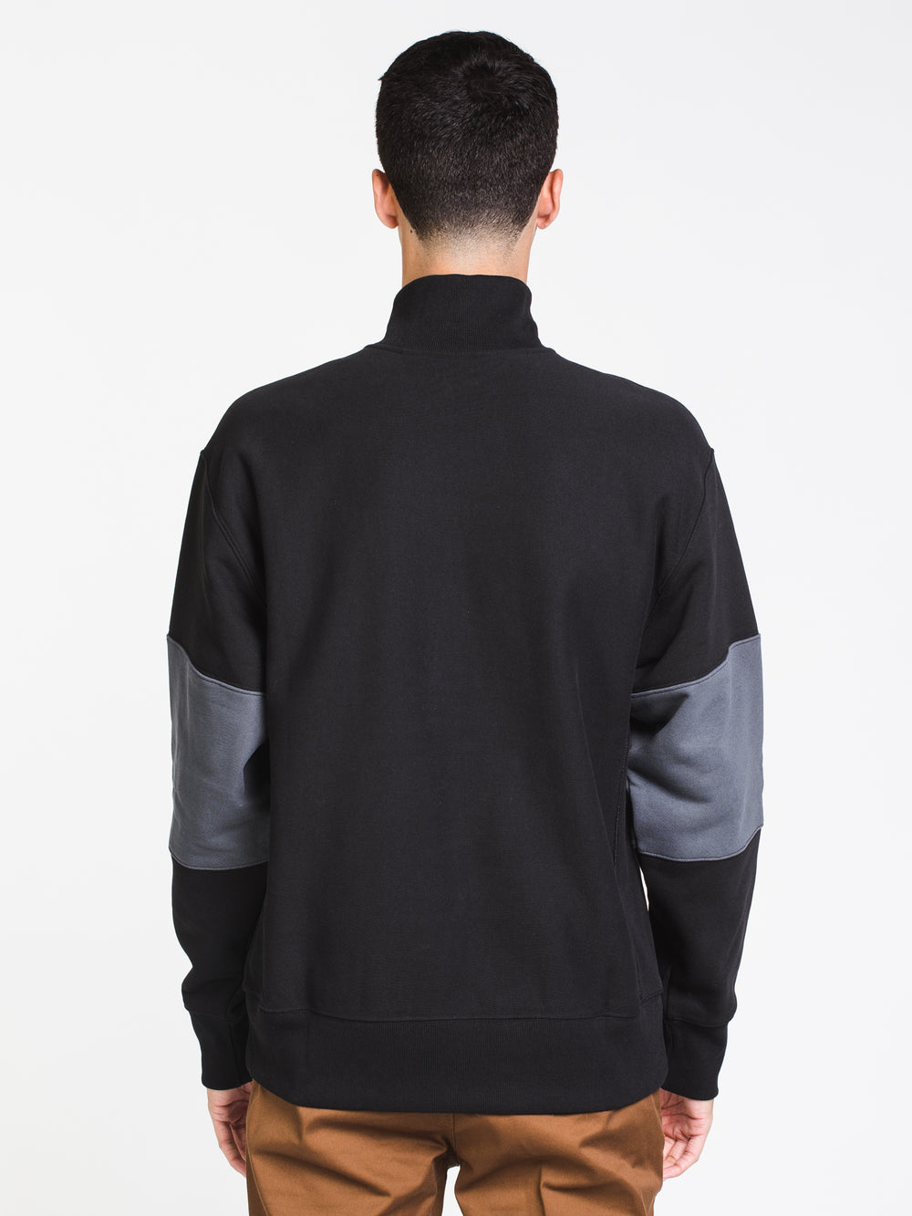 CHAMPION REVERSE WEAVE COLOUR BLOCK1/4 ZIP-BLACK - DÉSTOCKAGE