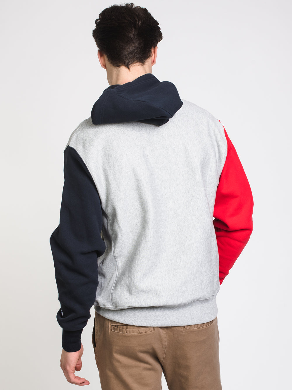 MENS RW 'C' COLOURBLOCK PULLOVER HOODIE - OX GREY - CLEARANCE