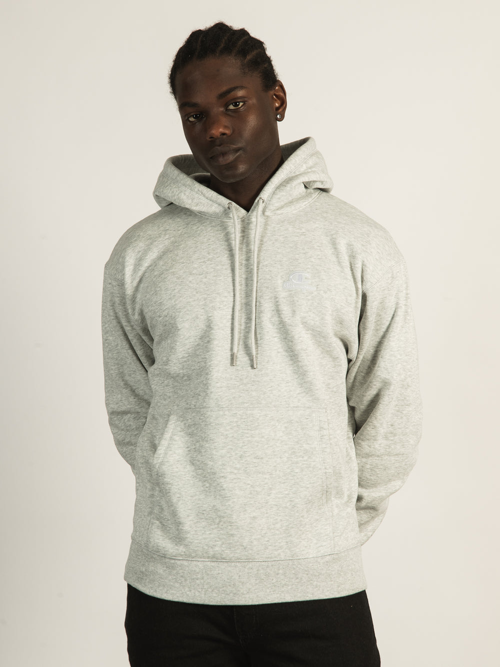 CHAMPION CLASSIC PULL OVER LEFT CHEST LOGO HOODIE