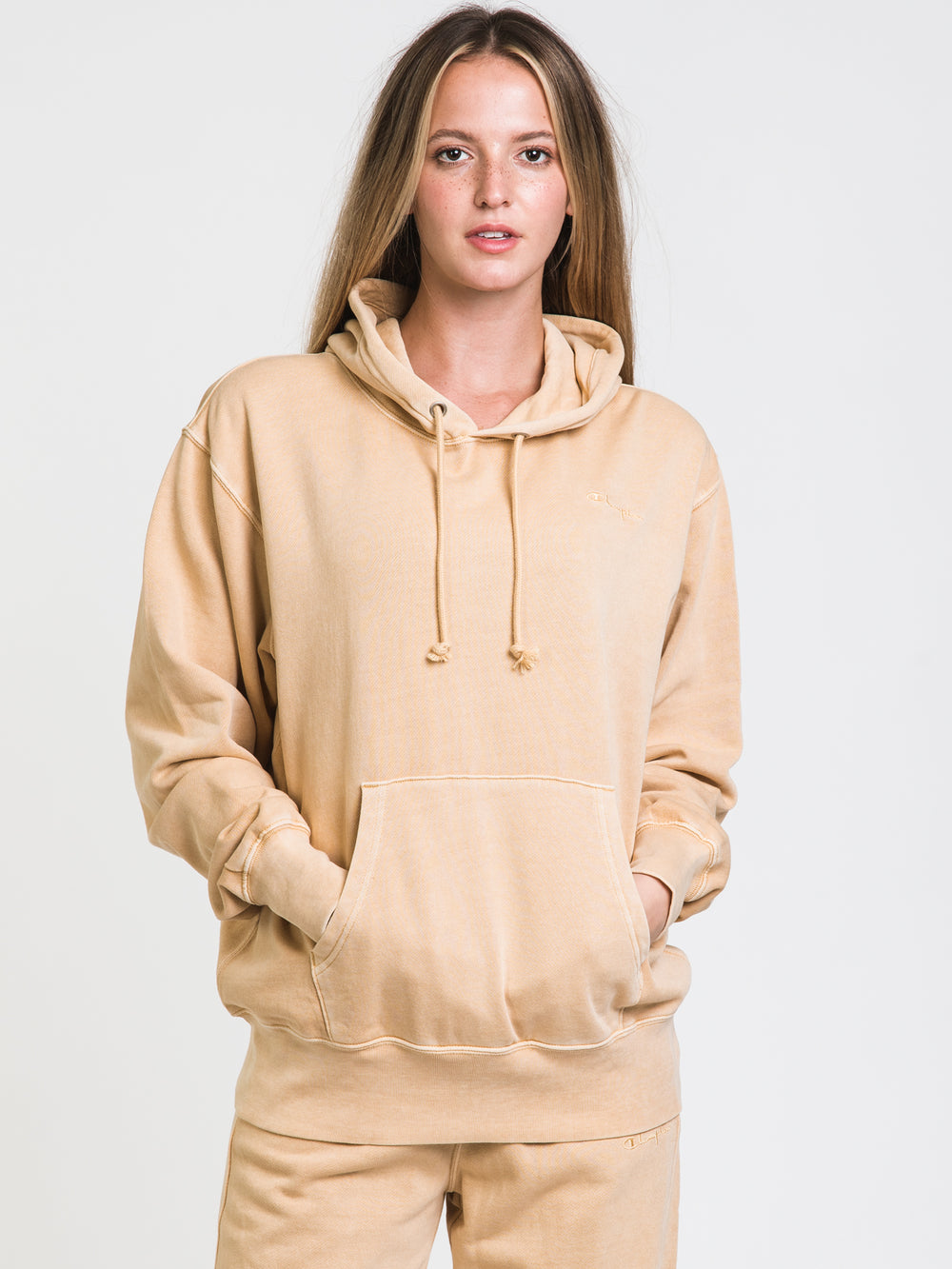 CHAMPION SCRIPT PULLOVER HOODIE - CLEARANCE