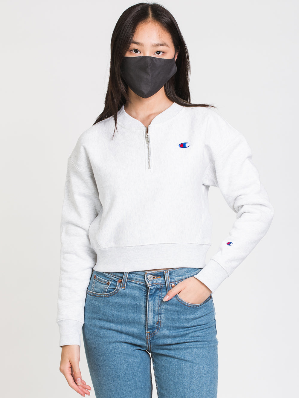 CHAMPION REVERSE WEAVE CROP 1/4 ZIP  - CLEARANCE