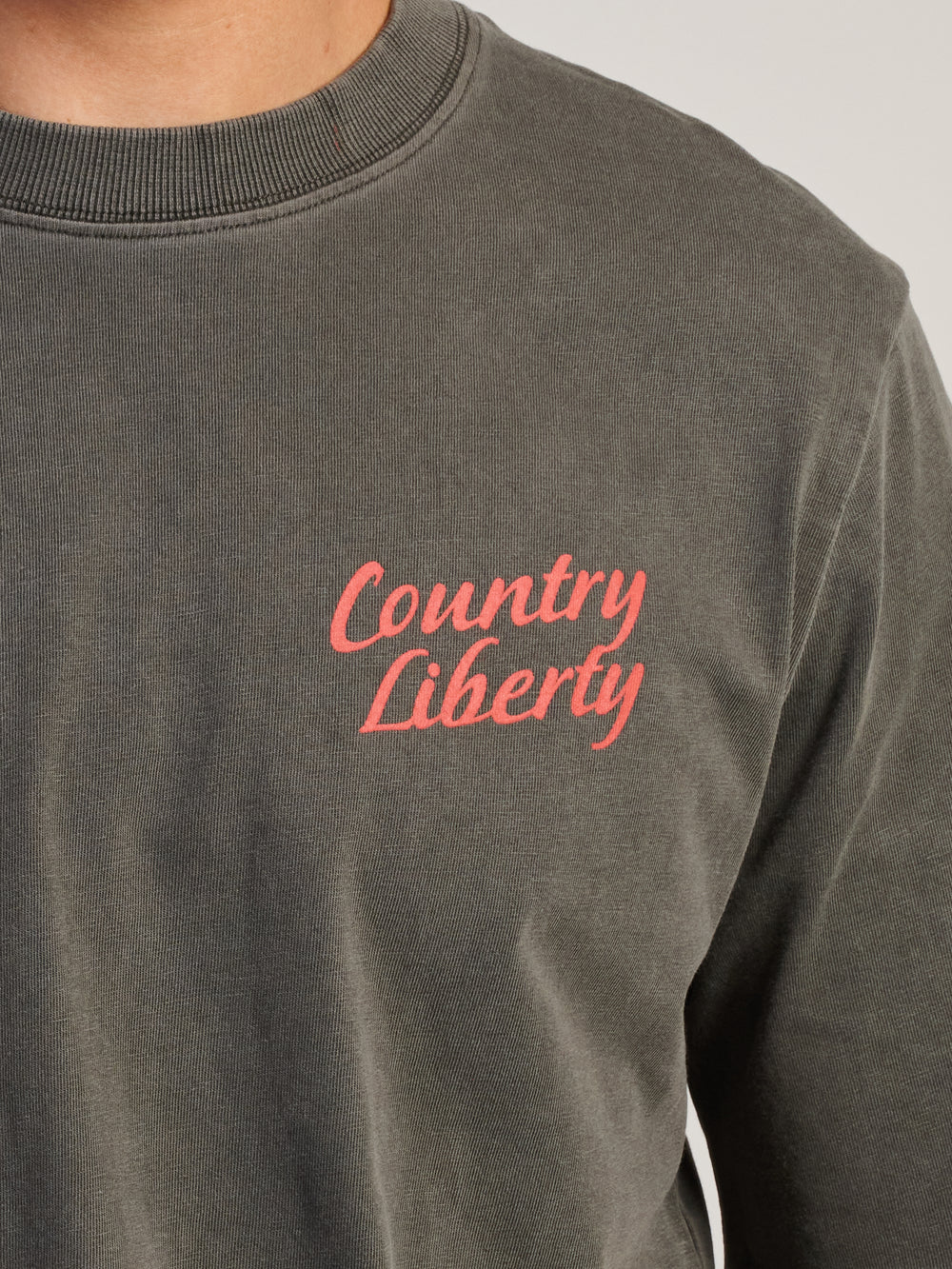 COUNTRY LIBERTY OUTLAW TEE - VINTAGE GREY/GRIS